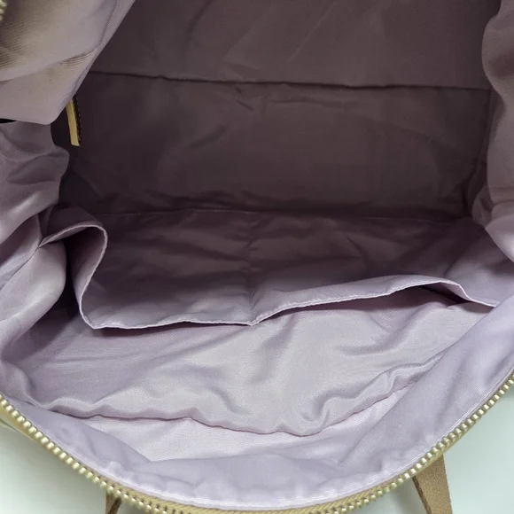 CoachKyra Signature Logo Travel Satchel Duffel Duffle Bag Tan Khaki